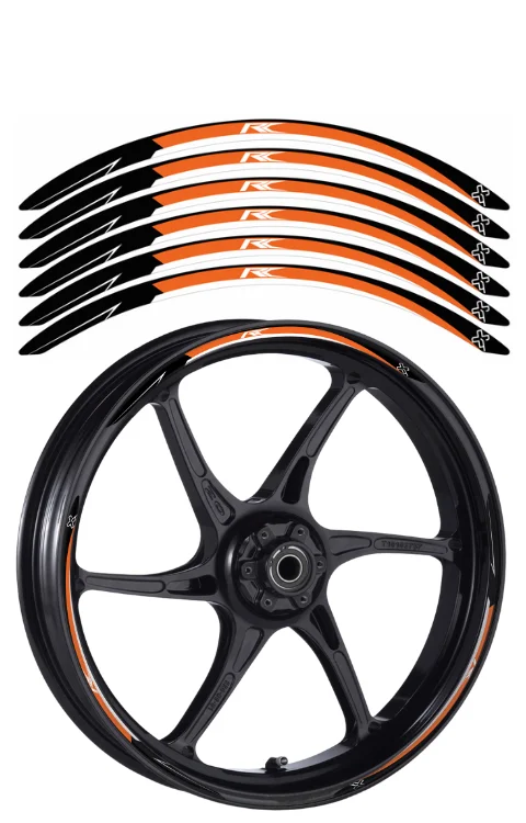 Alloy Wheel Radium Sticker For RC 125/200/390 | Made In Premium Radium With FPF(Fade Protection Film), Water Proof, Precut Sticker, Pack Of 6